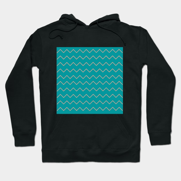 Mint blue zigzag pattern Hoodie by Shineyarts